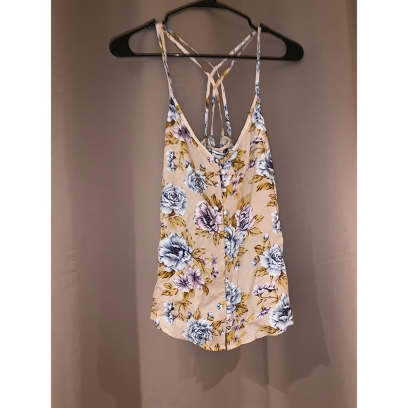American Eagle Outfitters Tops - Tan floral camisole American Eagle Outfitters Tops - Tan floral camisole